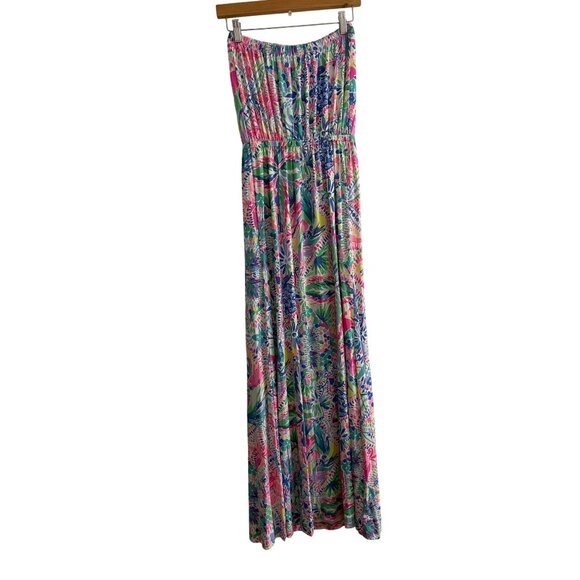 Lilly Pulitzer Marlisa Maxi Strapless Paisley Pink and Blue Dress Size Small - Picture 5 of 6